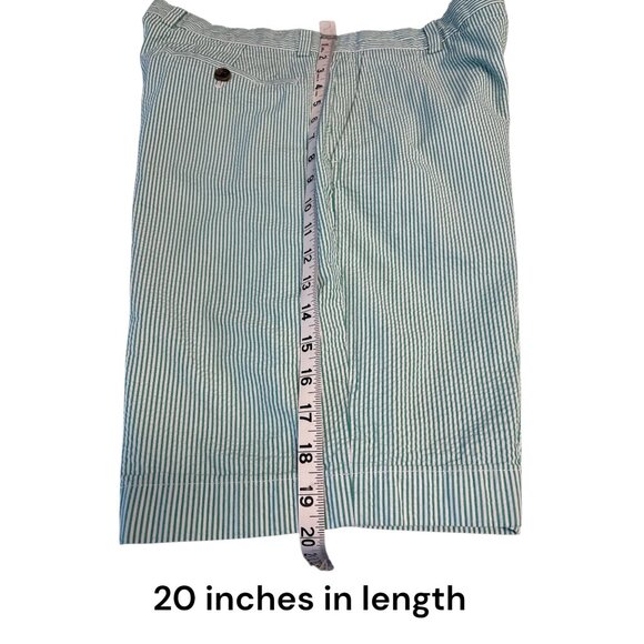 Brooks Brothers 346 Green & White Striped Cotton Mens Shorts W33 - Picture 7 of 8